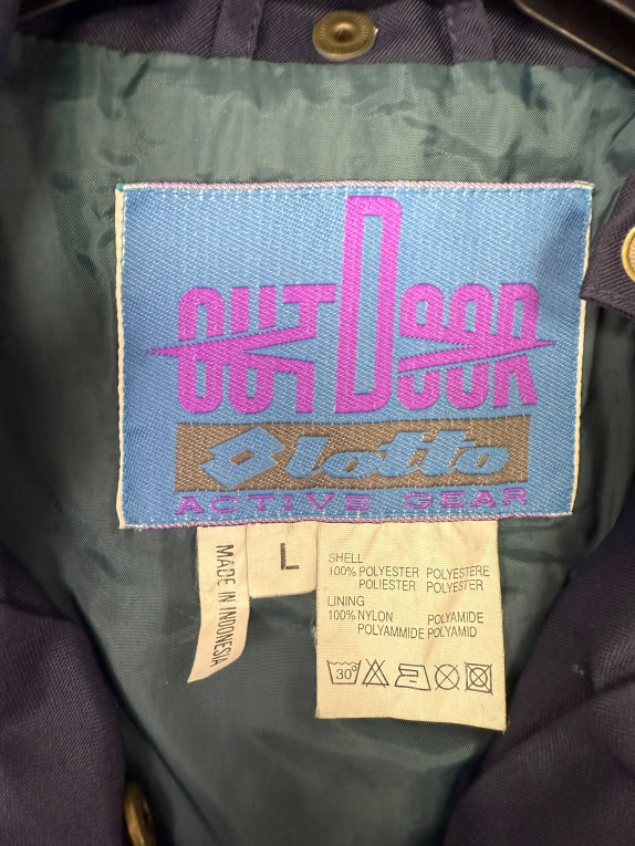 Vintage 90S Ανδρικό Μπουφάν Lotto Outdoor Active Wear - Navy - Μέγεθος Large