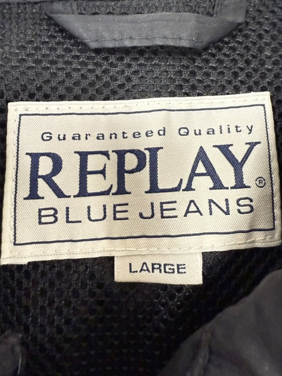 VINTAGE ΑΝΔΡΙΚΟ ΜΠΟΥΦΑΝ WINDBREAKER REPLAY BLUE JEANS ΜΑΥΡΟ