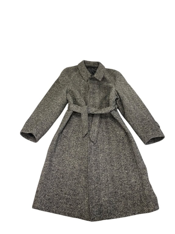 VINTAGE ΑΝΔΡΙΚΟ ΠΑΛΤΟ ΜΕ ΖΩΝΗ HERRINGBONE L