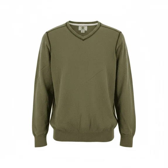 VINTAGE Ανδρικό Πλεκτό Πουλόβερ V-Neck Timberland Λαδί M