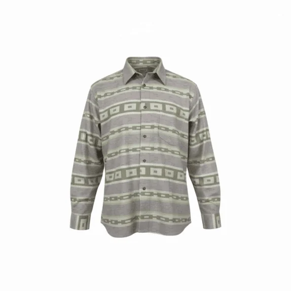 VINTAGE Ανδρικό Πουκάμισο Γεωμετρικό Pattern - S/M