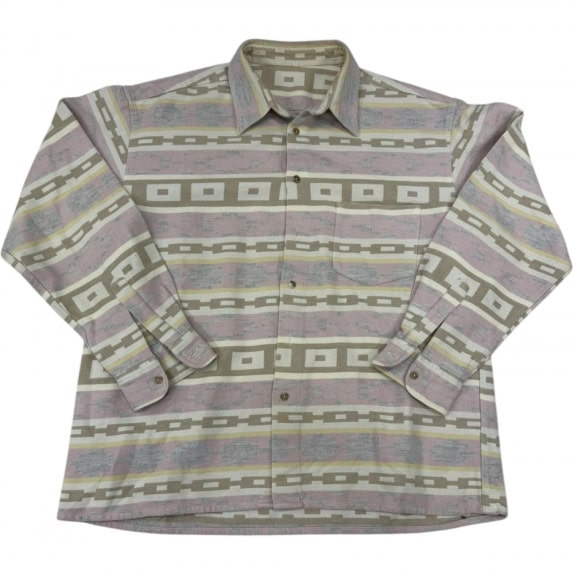 VINTAGE Camicia da uomo con motivo geometrico - S/M
