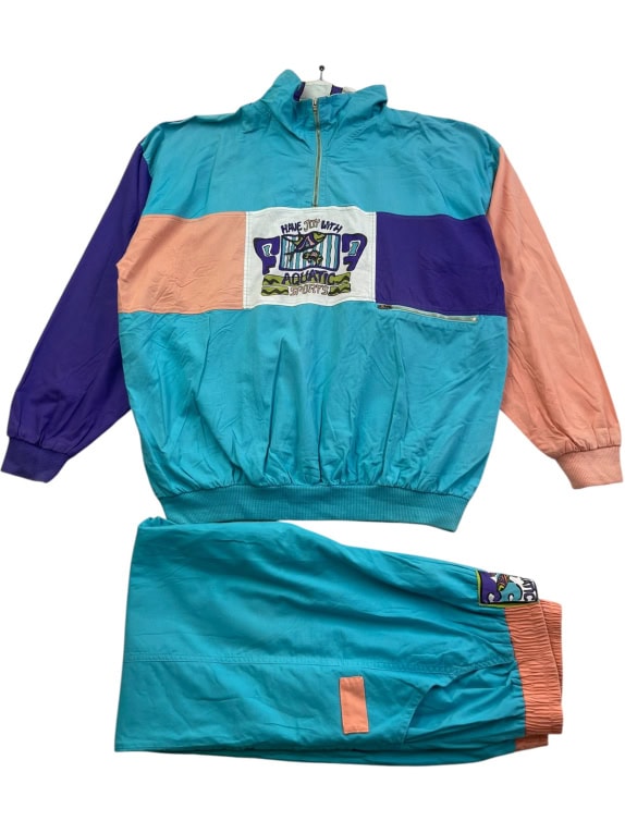 Vintage Aquatic Sportswear Tracksuit Colorblock 90s