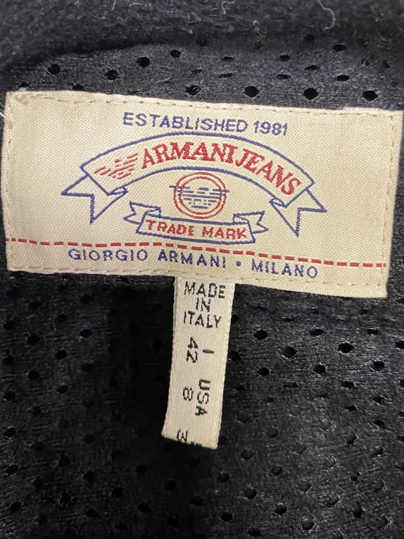 VINTAGE ARMANI JEANS CAPPOTTO NERO L/XL