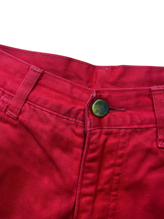 VINTAGE ARMANI JEANS ΠΑΝΤΕΛΟΝΙ STRETCH ΙΣΙΑ ΓΡΑΜΜΗ ΚΟΚΚΙΝΟ ΓΥΝΑΙΚΕΙΟ XS