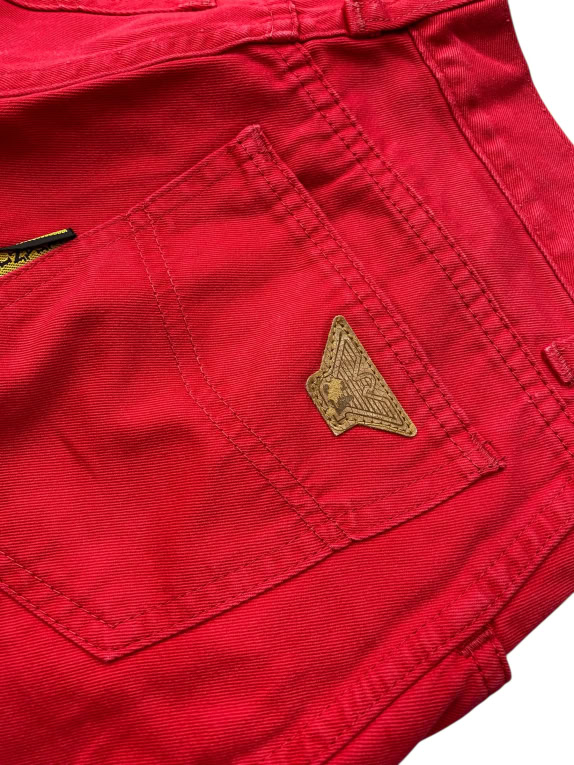VINTAGE ARMANI JEANS ΠΑΝΤΕΛΟΝΙ STRETCH ΙΣΙΑ ΓΡΑΜΜΗ ΚΟΚΚΙΝΟ ΓΥΝΑΙΚΕΙΟ XS