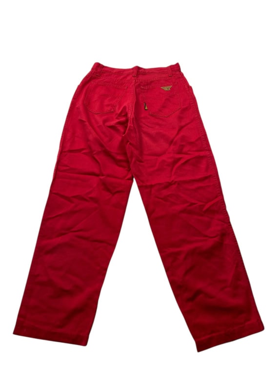 VINTAGE ARMANI JEANS ΠΑΝΤΕΛΟΝΙ STRETCH ΙΣΙΑ ΓΡΑΜΜΗ ΚΟΚΚΙΝΟ ΓΥΝΑΙΚΕΙΟ XS