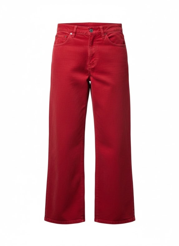 VINTAGE ARMANI JEANS pantaloni stretch a gamba dritta rossi da donna XS