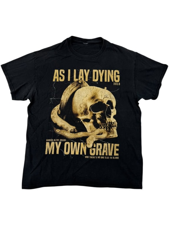 VINTAGE AS I LAY DYING MY OWN GRAVE 2018 METALCORE T-SHIRT