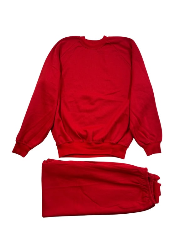 Vintage Tracksuit Set Basic No Logo Red Unisex XL