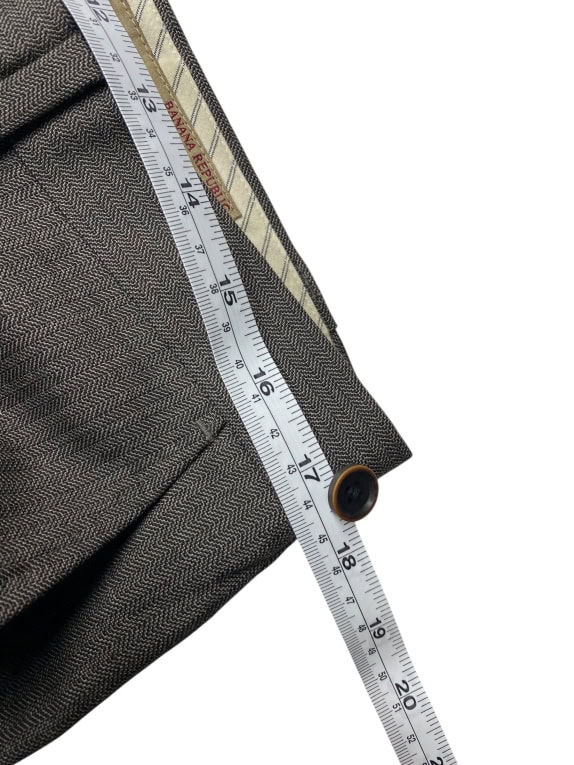 VINTAGE BANANA REPUBLIC PANTALONE HERITAGE TESSUTO ITALIANO MARRONE DA UOMO L
