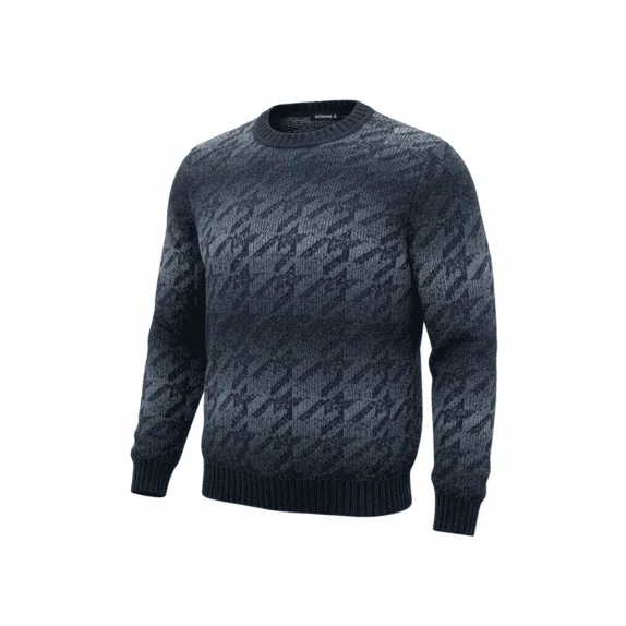 VINTAGE BEST COMPANY maglione lavorato a maglia motivo blu da uomo L