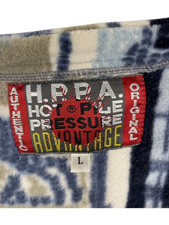 VINTAGE BLUE ICE DEPT. PATTERNED FLEECE VEST MEN'S L