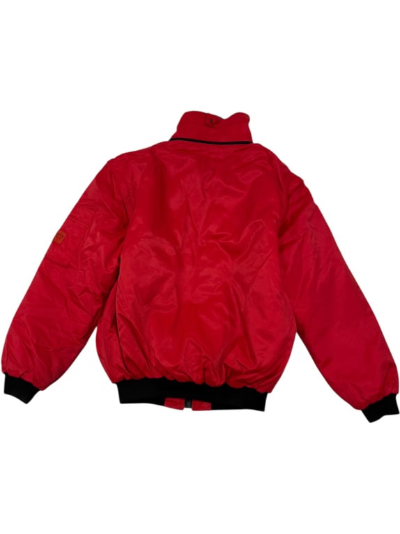 GIACCA BOMBER VINTAGE ROSSA CON COLLO IN PELLICCIA L/XL