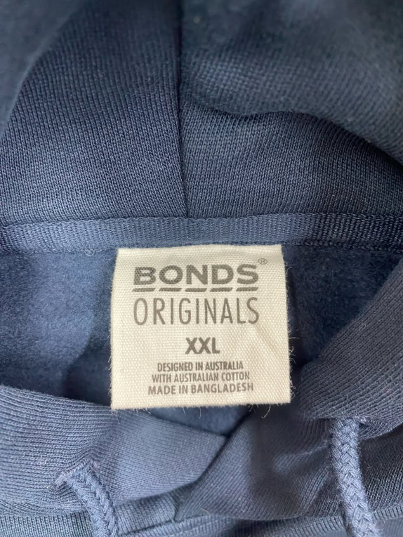 VINTAGE BONDS ORIGINALS Felpa con cappuccio blu da uomo XXL