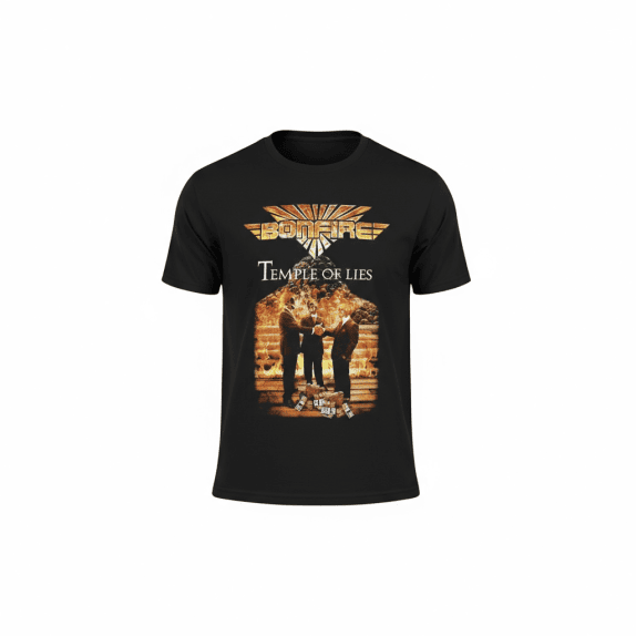 VINTAGE BONFIRE TEMPLE OF LIES ROCK/METAL T-SHIRT TOUR 2018