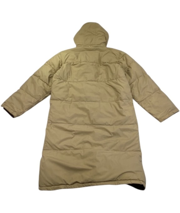 VINTAGE BRAND NOT STATED LONG PUFFER JACKET WITH HOOD BEIGE MENS L