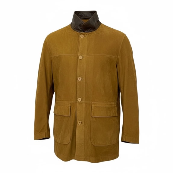 VINTAGE BREATH MADE IN ITALY Giacca da uomo in suede colore cuoio M/L