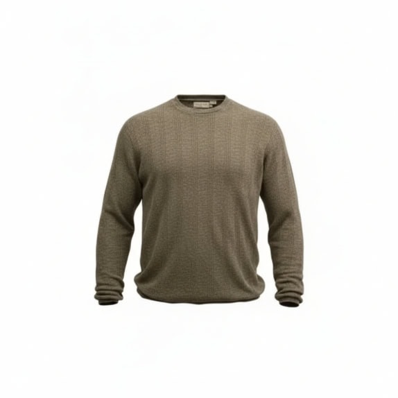 VINTAGE CALVIN KLEIN COLLECTION KNIT TOP 100% LINEN BROWN-BEIGE MEN'S L