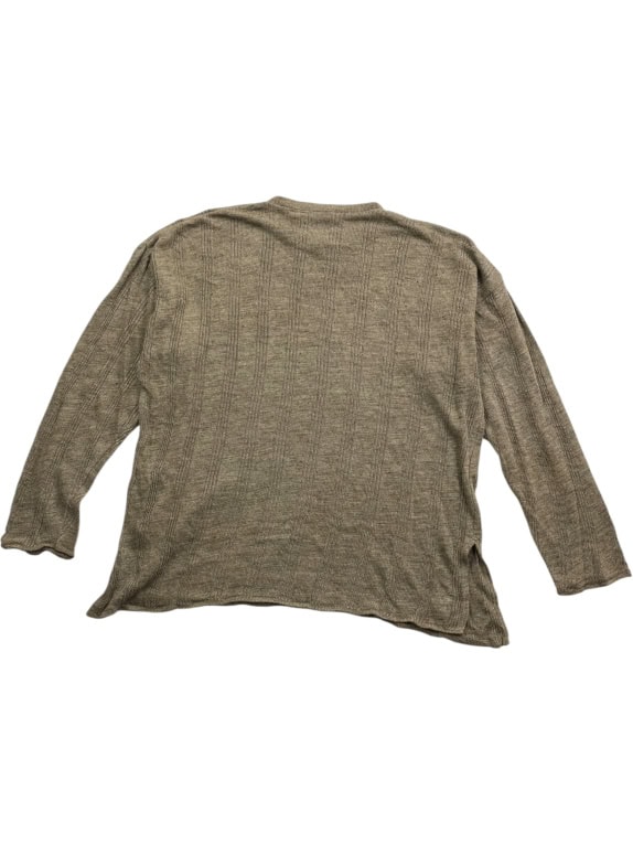 VINTAGE CALVIN KLEIN COLLECTION KNIT TOP 100% LINEN BROWN-BEIGE MEN'S L