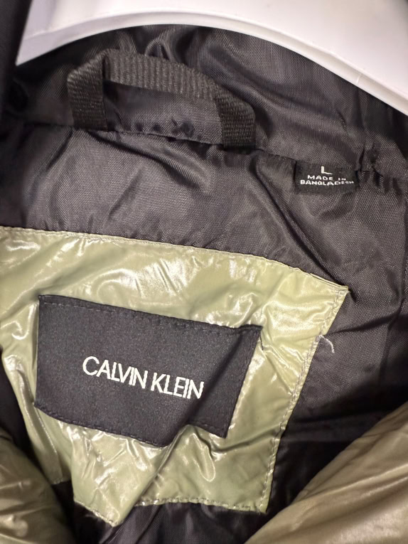 VINTAGE CALVIN KLEIN PUFFER JACKET OLIVE GREEN L
