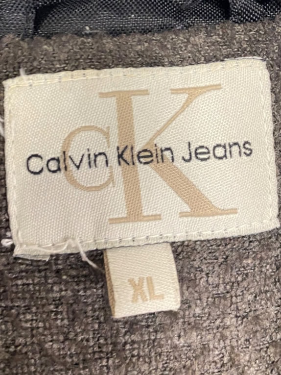 VINTAGE CALVIN KLEIN JEANS PADDED BOMBER JACKET BLACK MEN'S XL