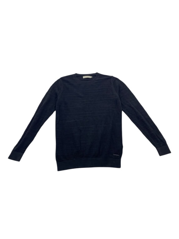 VINTAGE CALVIN KLEIN JEANS TEXTURED CREWNECK KNIT SWEATER BLACK MEN M