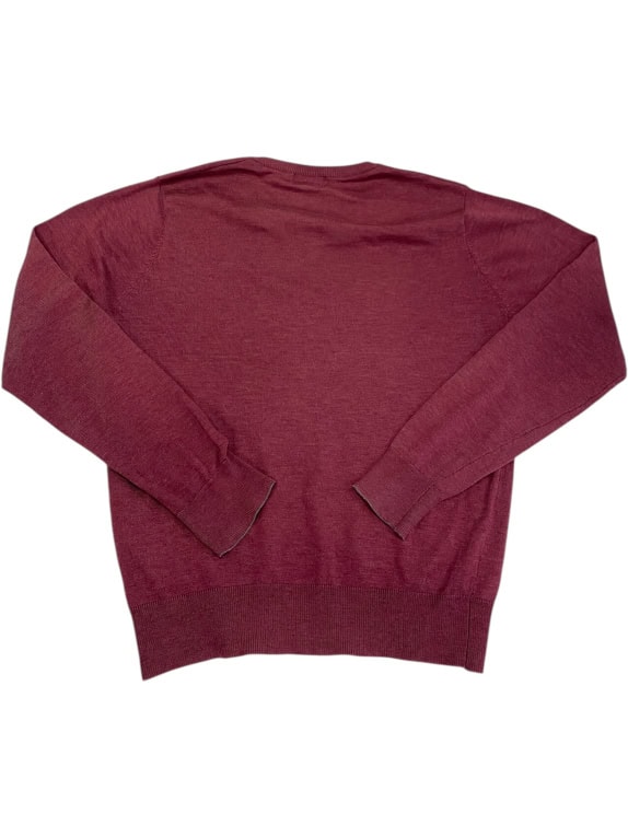 VINTAGE CALVIN KLEIN JEANS ΠΛΕΚΤΟ ΠΟΥΛΟΒΕΡ ΛΑΙΜΟΚΟΨΗ V ΜΠΟΡΝΤΟ ΑΝΔΡΙΚΟ S