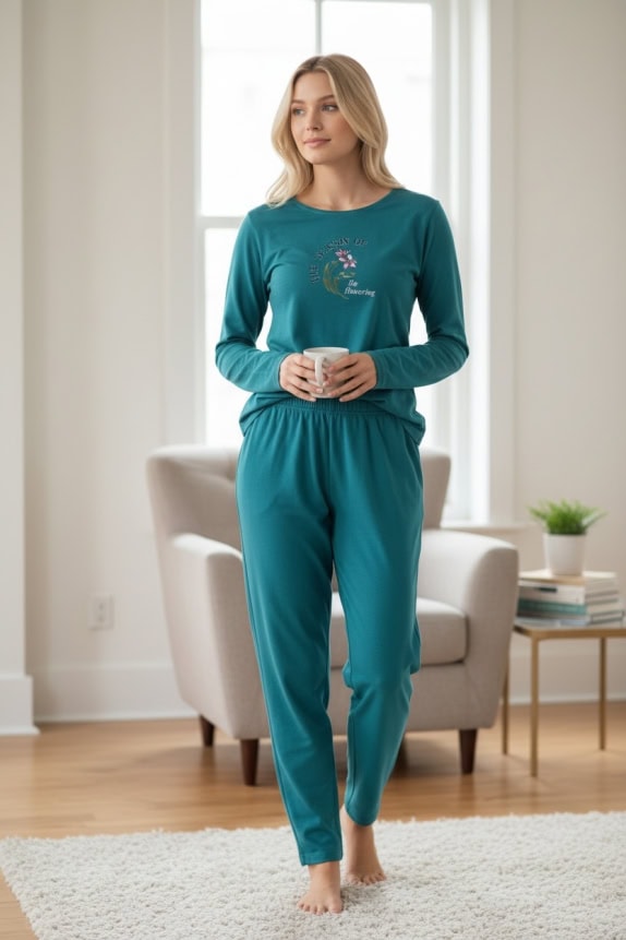 Vintage Campagnolo Sport Set Πυτζάμα / Lounge Wear Τυρκουάζ XL