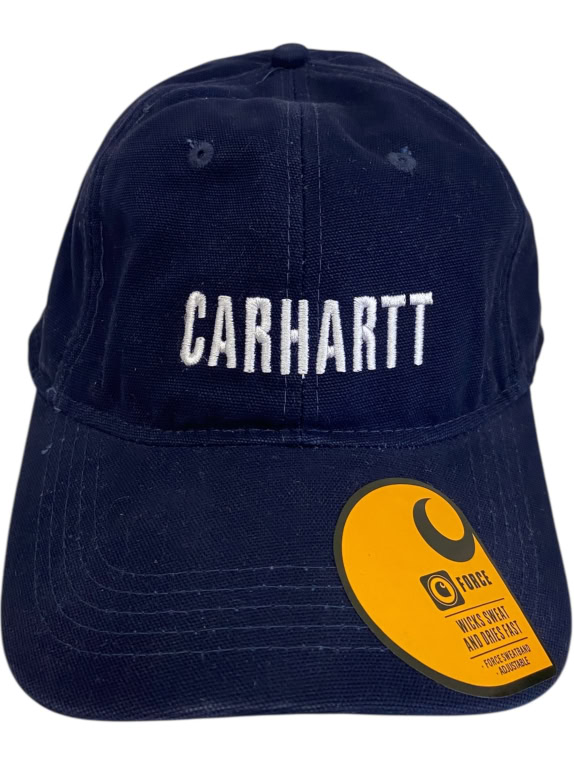VINTAGE CARHARTT JOCKEY CAP LOGO DARK BLUE UNISEX ONE SIZE