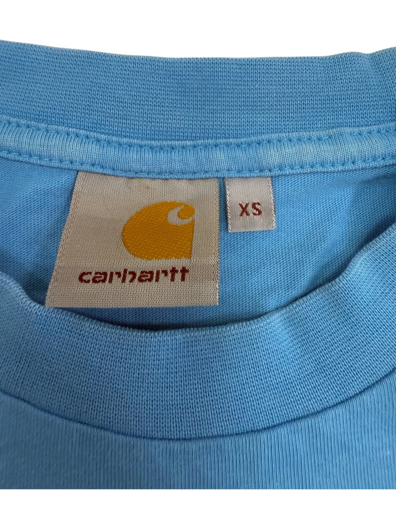 VINTAGE Carhartt T-Shirt Λογότυπο Μπλε/Τιρκουάζ - XS