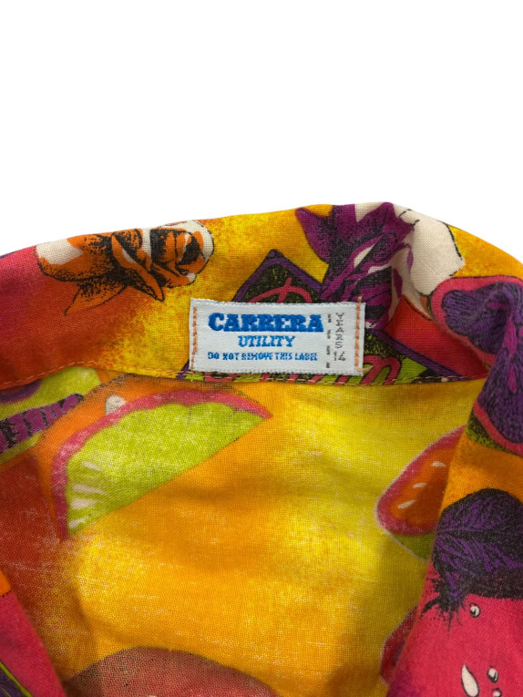 VINTAGE CARRERA UTILITY ΠΟΥΚΑΜΙΣΟ FRUIT PRINT ΠΟΛΥΧΡΩΜΟ ΑΝΔΡΙΚΟ S