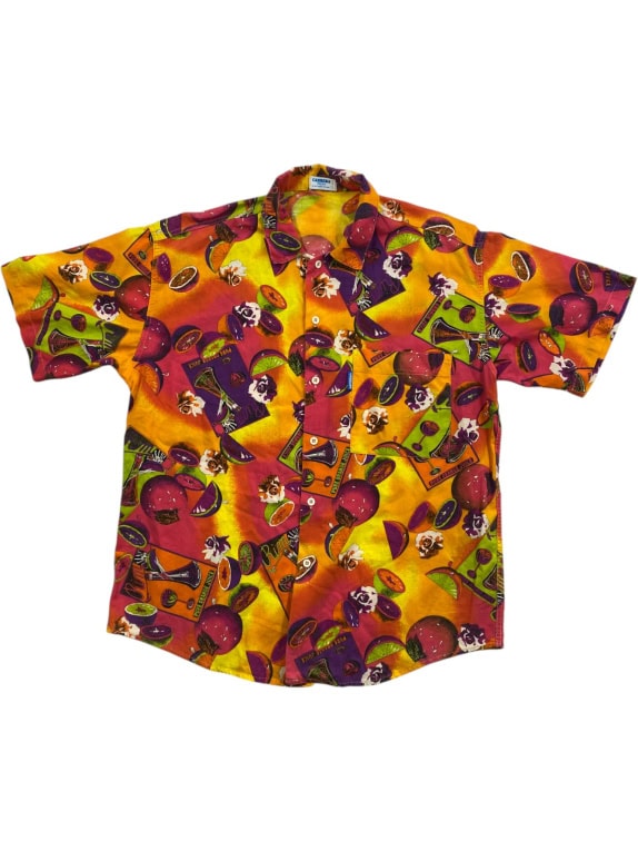 VINTAGE CARRERA UTILITY ΠΟΥΚΑΜΙΣΟ FRUIT PRINT ΠΟΛΥΧΡΩΜΟ ΑΝΔΡΙΚΟ S