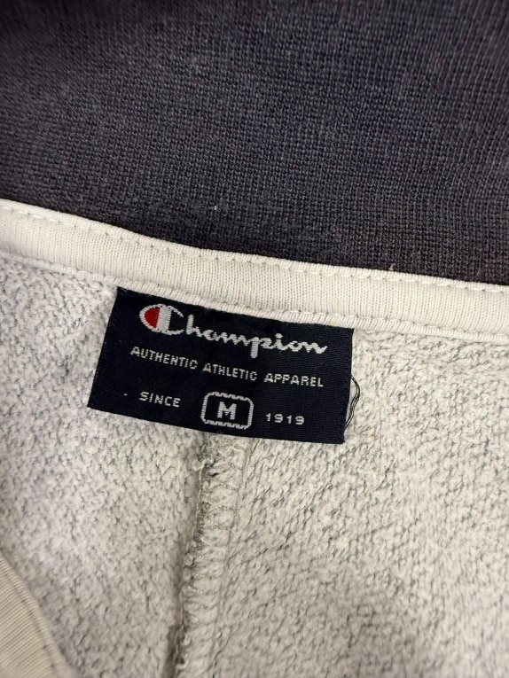 FELPA CON ZIP DA UOMO VINTAGE CHAMPION GRIGIA