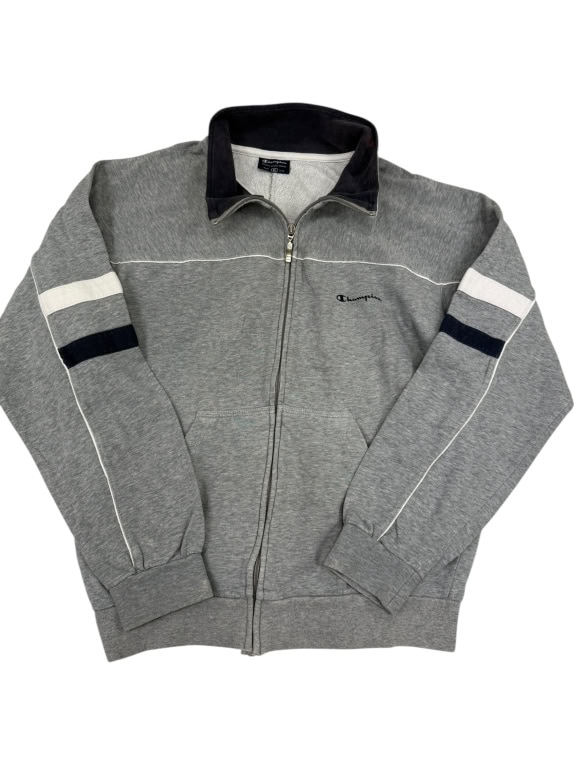 FELPA CON ZIP DA UOMO VINTAGE CHAMPION GRIGIA