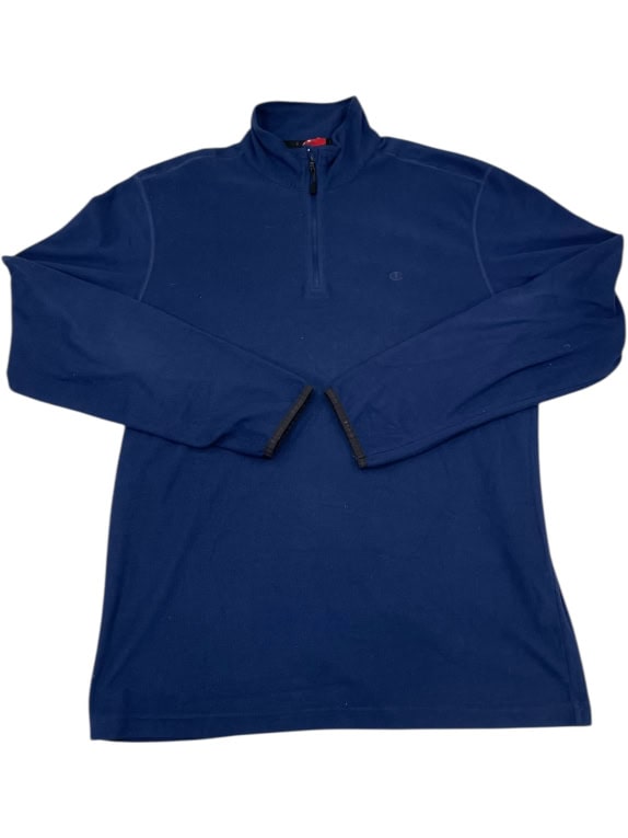 VINTAGE CHAMPION ATHLETIC NAVY BLUE HALF-ZIP FLEECE SWEATSHIRT MEN'S 3XL