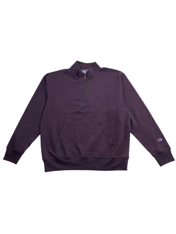 VINTAGE CHAMPION AUTHENTIC ATHLETICWEAR felpa con mezza zip viola da uomo L