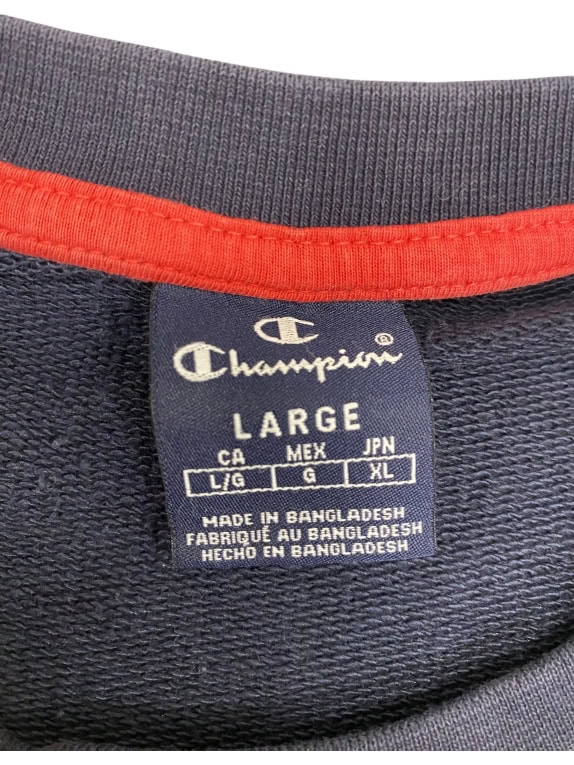 VINTAGE CHAMPION SWEATSHIRT CHEST LOGO BLUE MEN'S L