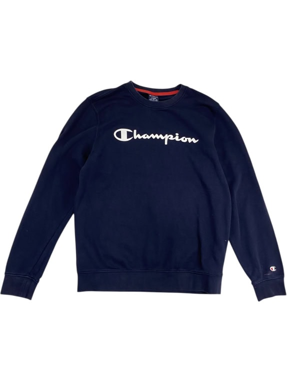 VINTAGE CHAMPION SWEATSHIRT CHEST LOGO BLUE MEN'S L