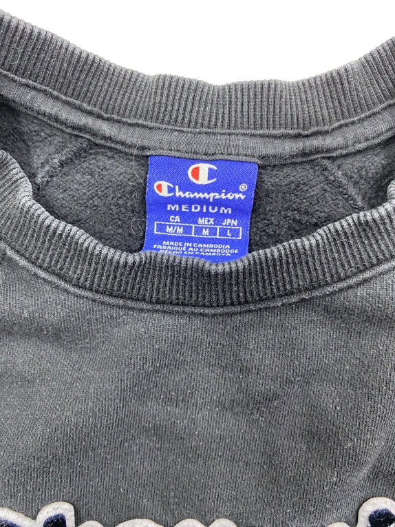 FELPA VINTAGE CHAMPION CON LOGO RICAMATO NERA DA UOMO M