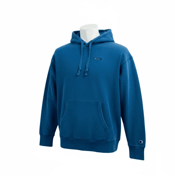 FELPA CON CAPPUCCIO VINTAGE CHAMPION ACID WASH BLU DA UOMO L