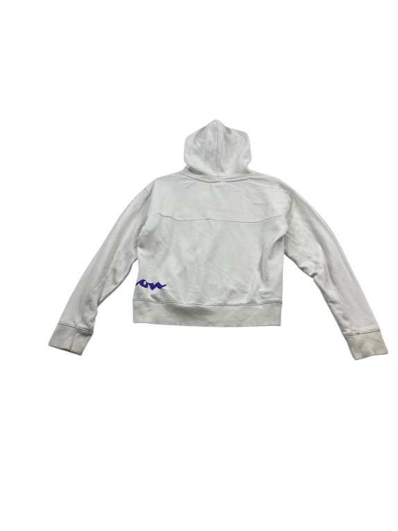VINTAGE CHAMPION HOODIE LOGO WHITE WOMEN M