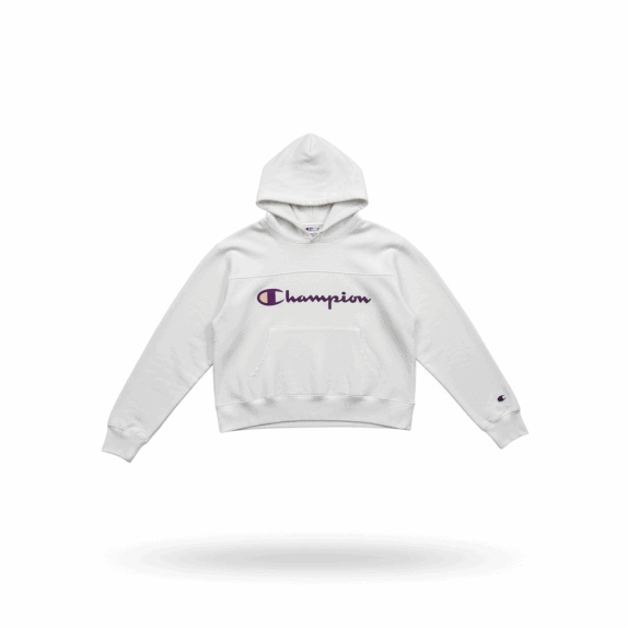 FELPA CON CAPPUCCIO VINTAGE CHAMPION CON LOGO BIANCO DA DONNA M