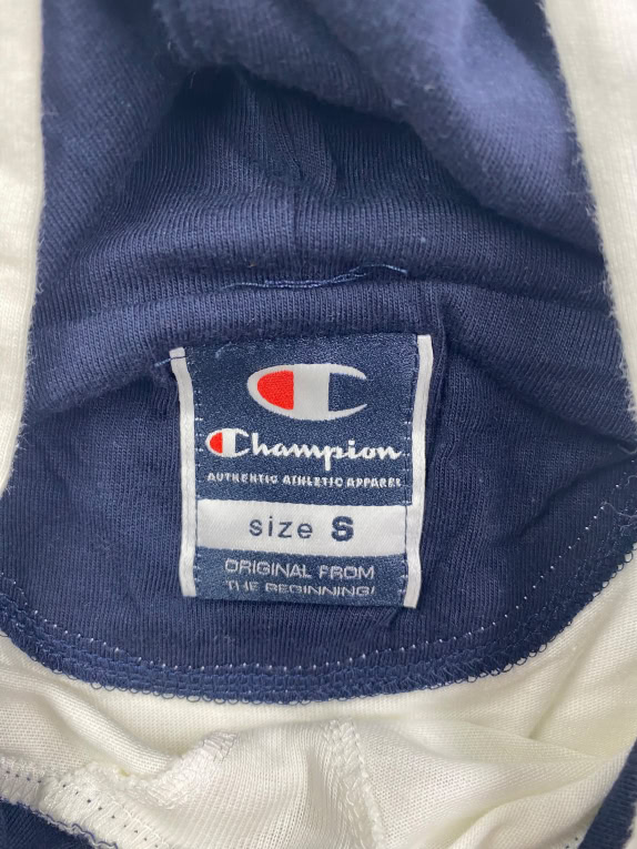 VINTAGE CHAMPION FELPA CON CAPPUCCIO PICCOLO LOGO BIANCO DONNA S