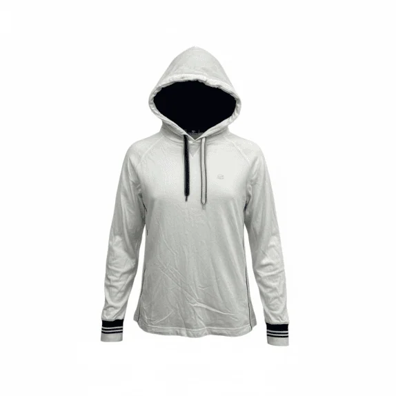 VINTAGE CHAMPION FELPA CON CAPPUCCIO PICCOLO LOGO BIANCO DONNA S
