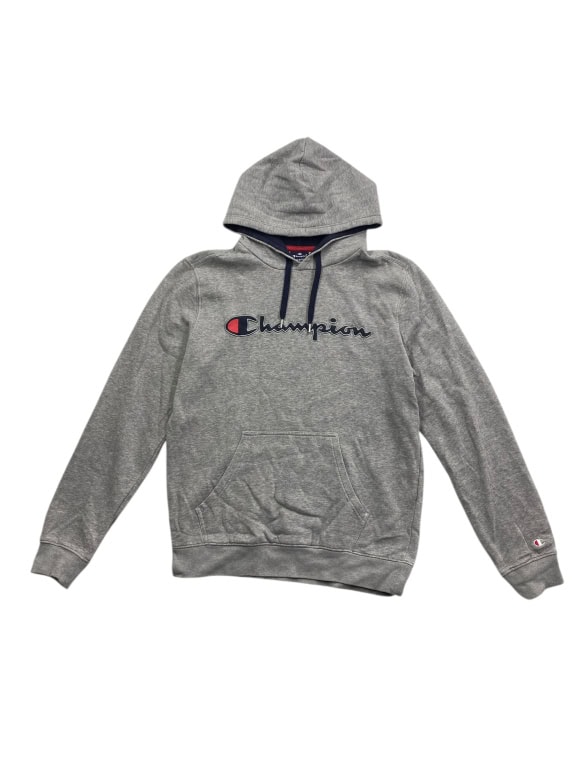 VINTAGE CHAMPION HOODIE ΜΕ ΚΕΝΤΗΜΕΝΟ ΛΟΓΟΤΥΠΟ ΓΚΡΙ ΑΝΔΡΙΚΟ M