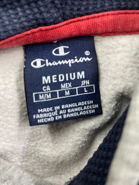 VINTAGE CHAMPION HOODIE ΜΕ ΚΕΝΤΗΜΕΝΟ ΛΟΓΟΤΥΠΟ ΓΚΡΙ ΑΝΔΡΙΚΟ M