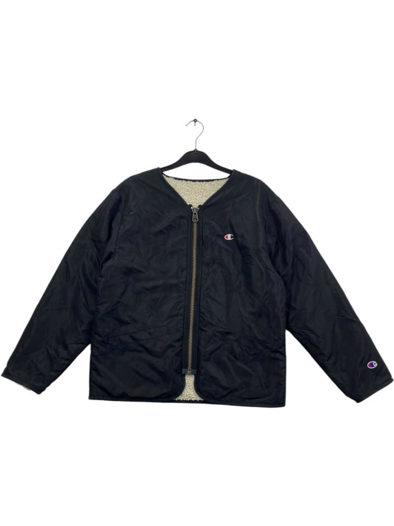 VINTAGE CHAMPION ZIP UP LINER JACKET LOGO BLACK MEN'S M