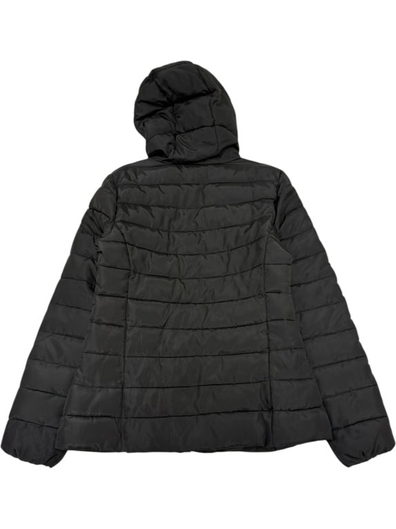 VINTAGE CHAMPION BLACK QUILTED PUFFER JACKET WITH HOOD