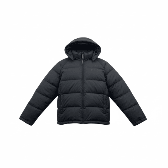 VINTAGE CHAMPION PUFFER ΜΠΟΥΦΑΝ ΜΕ ΚΟΥΚΟΥΛΑ ΜΑΥΡΟ ΑΝΔΡΙΚΟ L